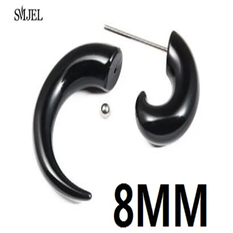 Punk Black Acrylic Fake Cheater Spiral Ear Taper Gauges Expander Earring Tunnel Plugs Piercing Body Jewelry 10MM/8MM/6MM/5MM/4MM
