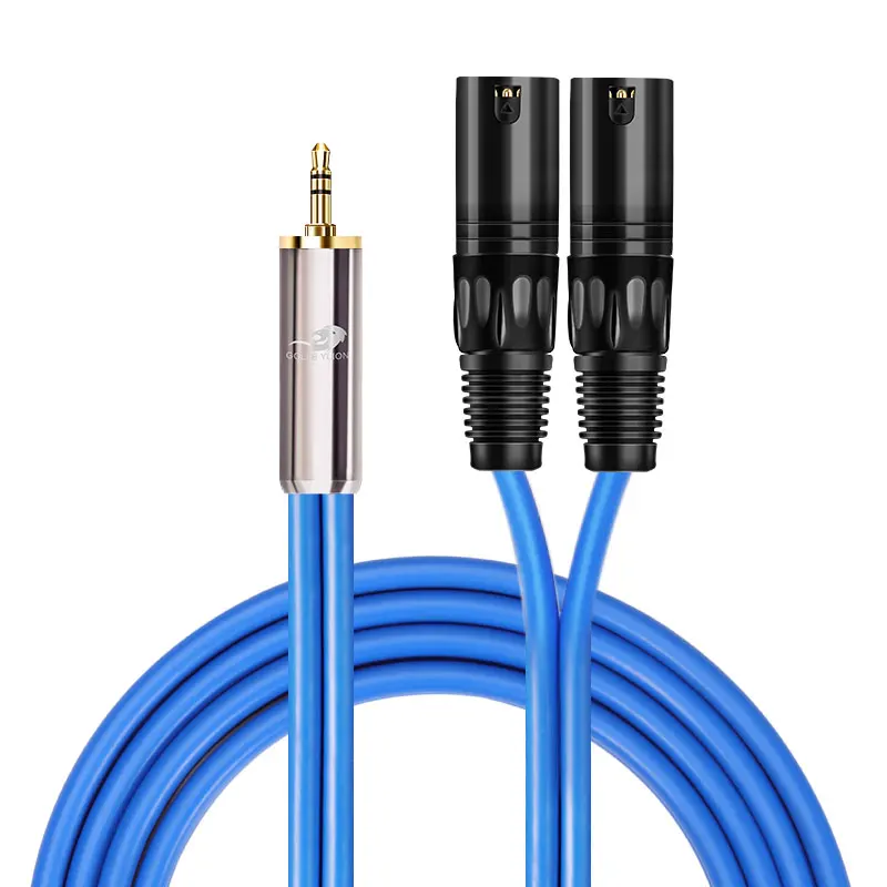 

3.5mm to Dual XLR Male Stereo Audio Cables for Cellphone Laptop Mixer Amplifier Interconnect Breakout Patch Y-Splitter Cord