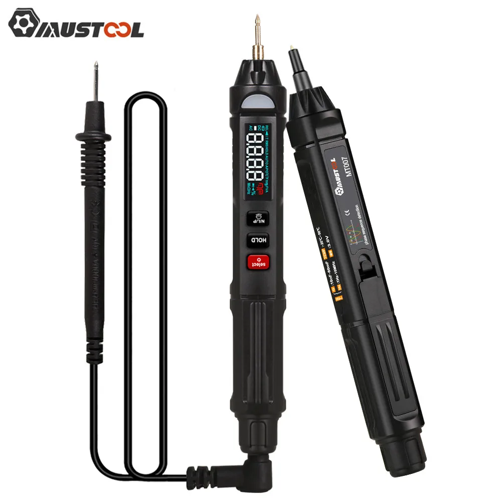 MUSTOOL MT007Pro/ MT007 Pen Shape Digital Multimeter Test Lead Normal LCD/Anti Display Screen True RMS Without Battery Black