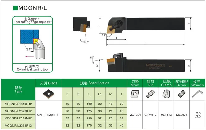 1 Máy Tính MCGNR2020K12 MCGNL2020K12 Tiện Bằng Máy CNC Cắt Loại Máy Bên Ngoài Biến CNMG