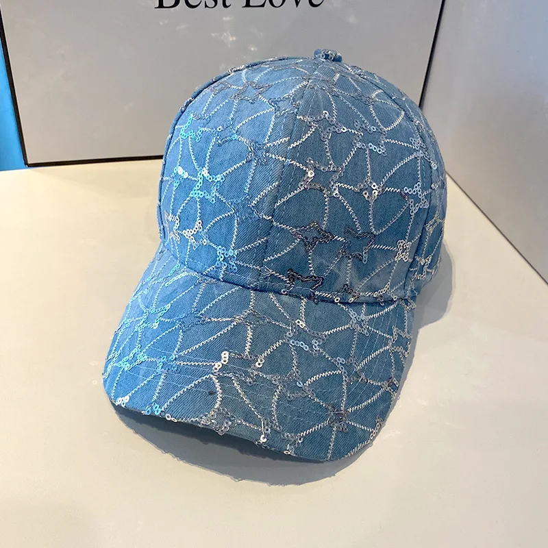 2021 new ladies hat spring and autumn Korean fashion sequin baseball cap female summer leisure trend sunshade caps