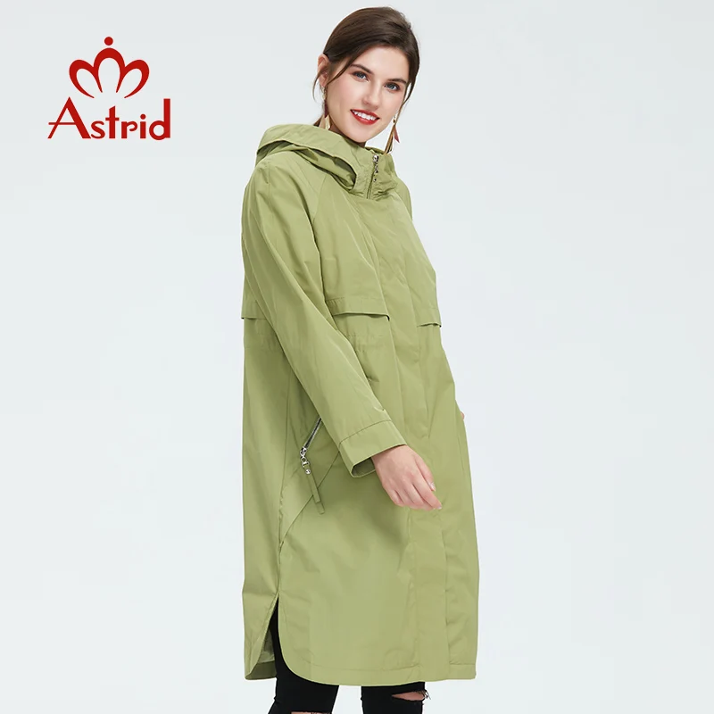 Trench Coat Spring And Autumn Women Causal coat Long Sleeve With Hood Solid color female moda muje High Quality new AS-9046