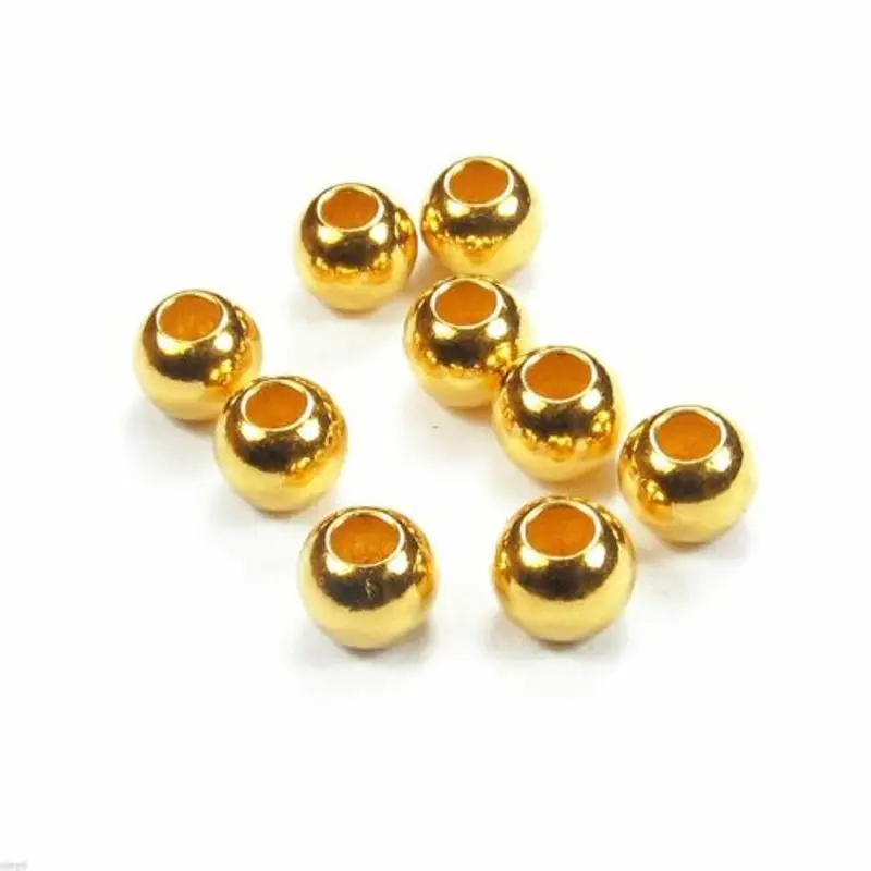 New Solid Pure 24Kt 3D Yellow Gold Pendant Women Men Round Smooth Bead Pendant