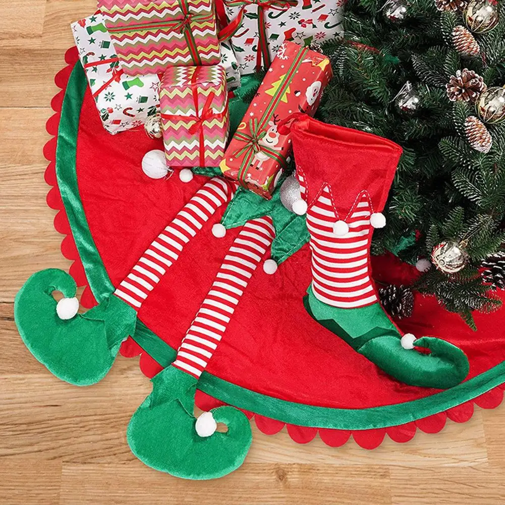 Nieuwe Kerstboom Rok Elf Voet Boom Stand Mat Xmas Floor Mat Cover Kerstboom Decoraties Nieuwe Jaar 2022 Navidad noel