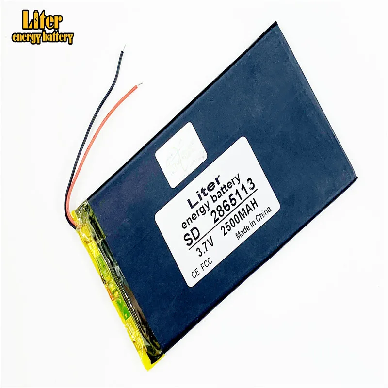 10 pcs 3.7V 2500mAh 2865113  Polymer Lithium Li-Po Rechargeable Battery For MP4 MP5 GPS E-Book Tablet PC