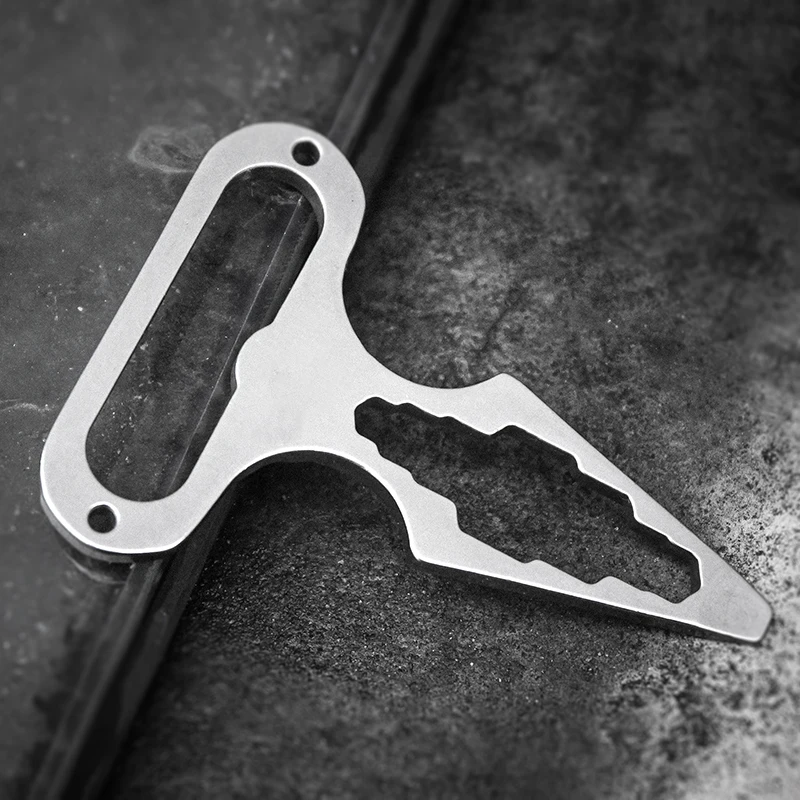 

EDC Multi-Function Waist Clip Outdoor Survival Self-Defense Bottle Opener Spur Hex Wrench Tactical Tool