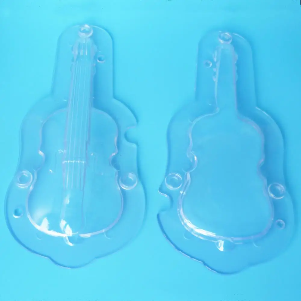 Hot Sale DIY 3D Guitar Plastic Chocolate mould Baking Tools Mold DIY Violin Candy Jelly Mold Cake Decorating Molds Pastry Tools