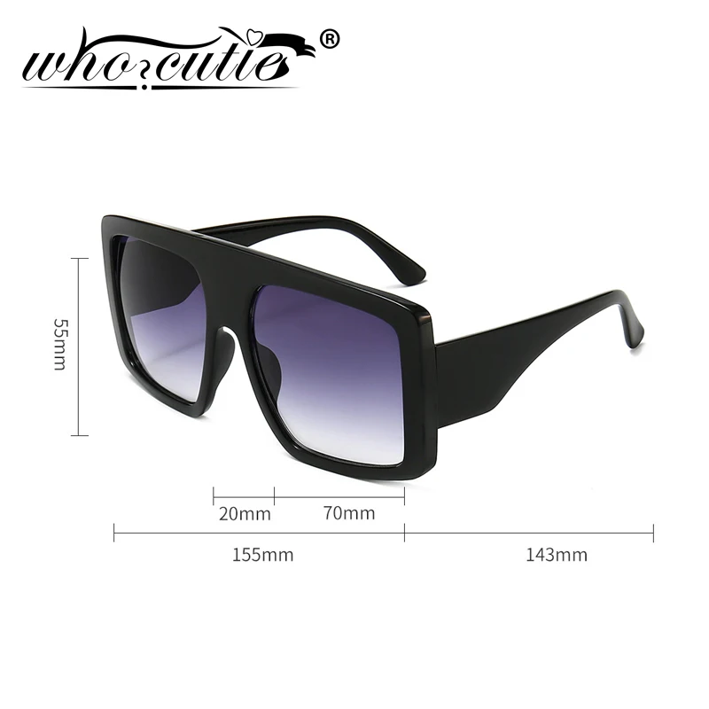 Vintage Oversized Sunglasses Women Luxury Brand Design Square Acrylic Frame Trendy Sun Glasses Big Black Shades Female Shield