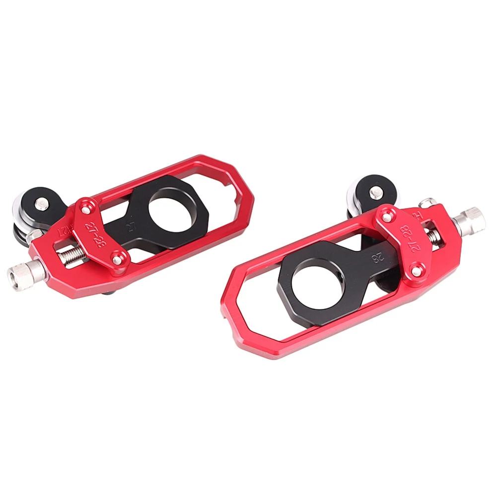 1Pair Motorcycle Aluminum Chain Adjusters with Spool Tensioners Catena For Yamaha YZF R1 2004 2005