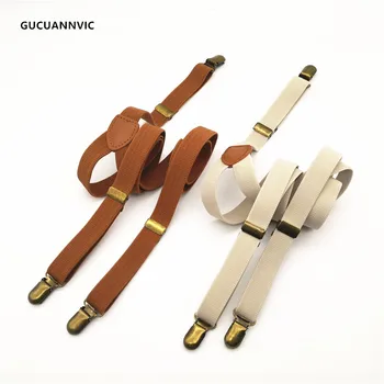 2*100cm Männer Hosenträger Hosen 3 Clips braune Hosenträger Hosen Frauen verstellbare Elastizität Hosenträger Mann breite Hosenträger für Männer