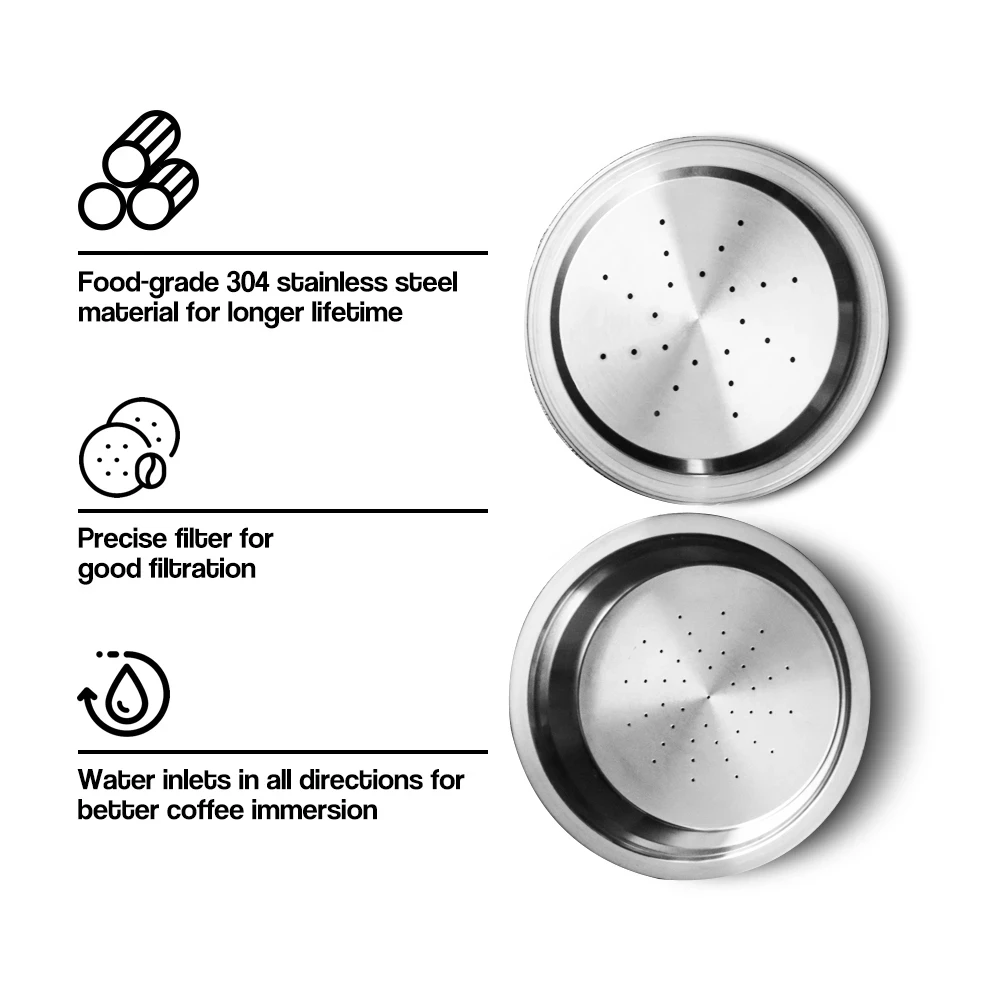 iCafilas Reusable Coffee Capsule for Lavazaa a modo mia stainless steel filter for Lavazzaa Jolie/Tiny & LM3100