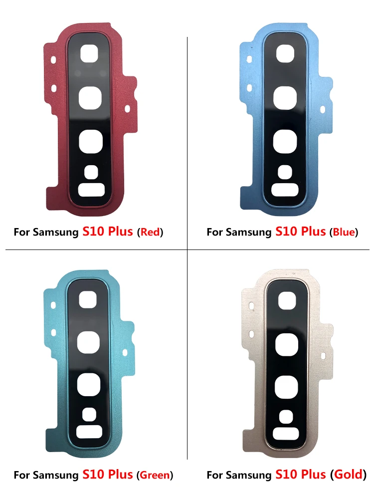 NEW Tested Rear Camera Glass Lens Cover With Frame Holder with Sticker For Samsung S10 Plus S10e Replacement Spare Parts