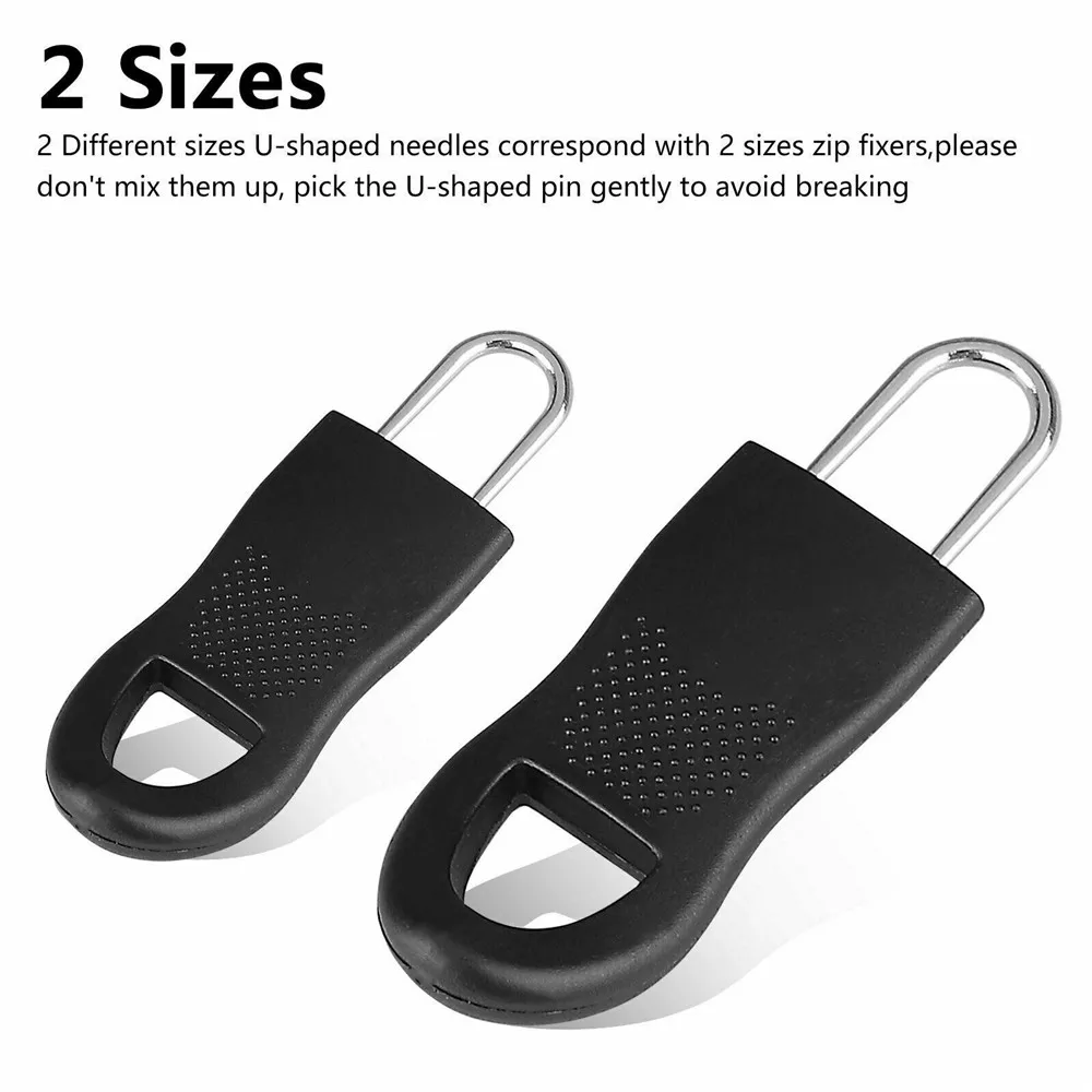 16pcs Replacement Zipper Pull Puller End Fit Rope Tag Clothing Zip Fixer Broken Buckle Zip Cord Tab Bag Suitcase Backpack Tent