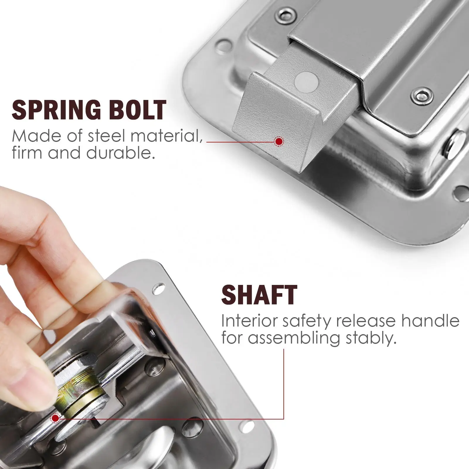 Stainless Steel Paddle Handle Lock Door Latch Heavy Duty Flush Mount for Door Door Handles RV