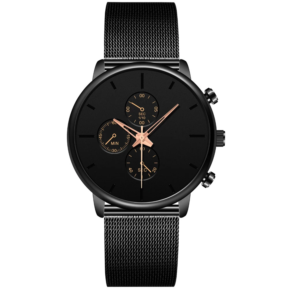 Men Round Dial Alloy Straps No Number Analog Quartz Wrist Watch Jewelry Gift