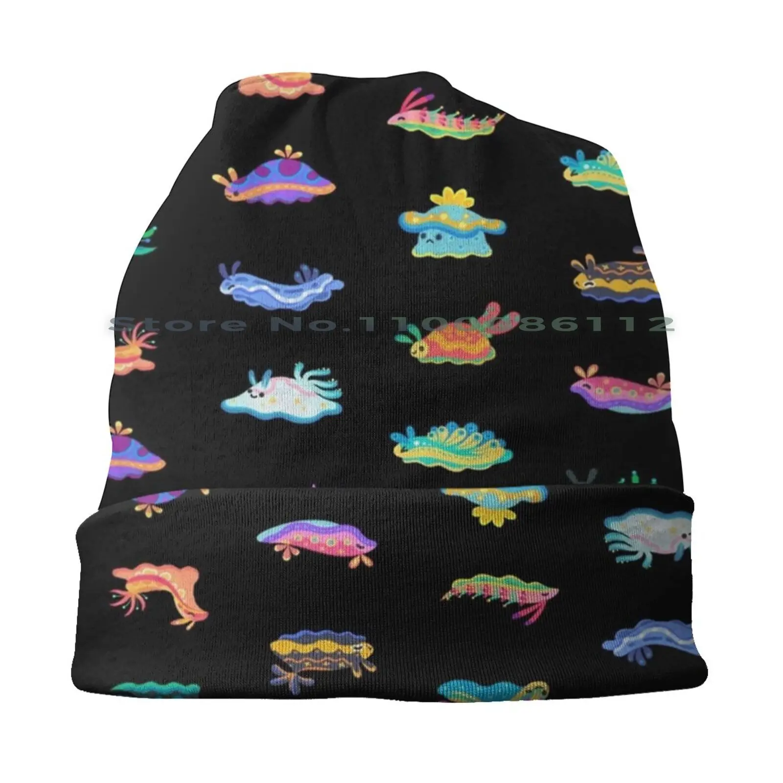 Sea Slug-Black Bucket Hat Sun Cap Nudibranch Sea Slug Marine Life Ocean Fish Aquarium Cute Animal Kids Children Pattern Kawaii