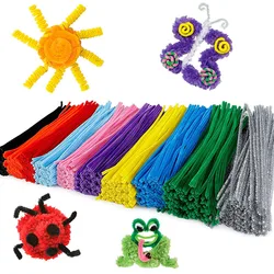 100pcs Chenille Stem Pipe Kids DIY Creative Toys Chenille Sticks Cleaners Kindergarten Handmade Material Plush Strips