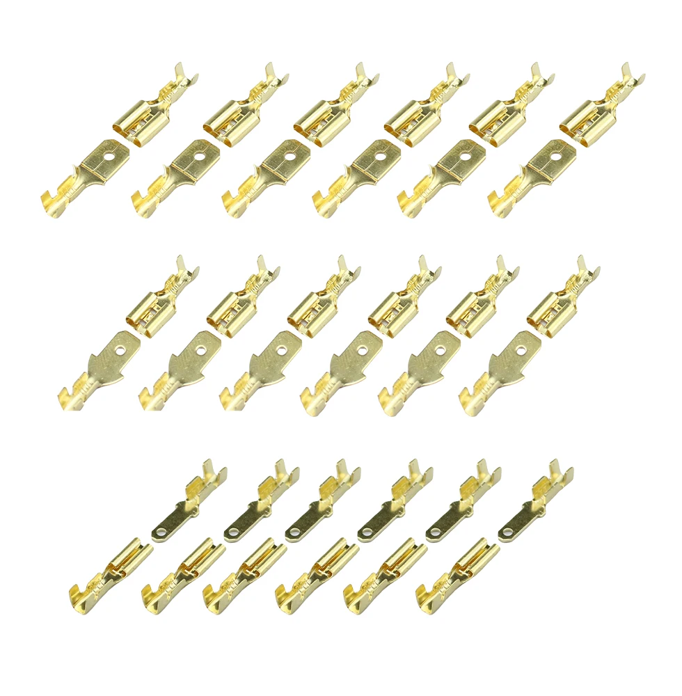 100pcs /25set Female Male Spade Crimp Terminals connector, suitable for 22-16 AWG 0.5mm2-1.5mm2 2.8mm 6.3mm 4.8mm