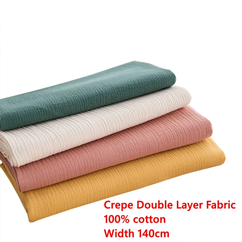 Sewing Fabric Cotton Crepe Double Layer Gauze Fabric Soft For Kids Swaddle Or Bath Towel  50*140 Cm/Piece  W300530