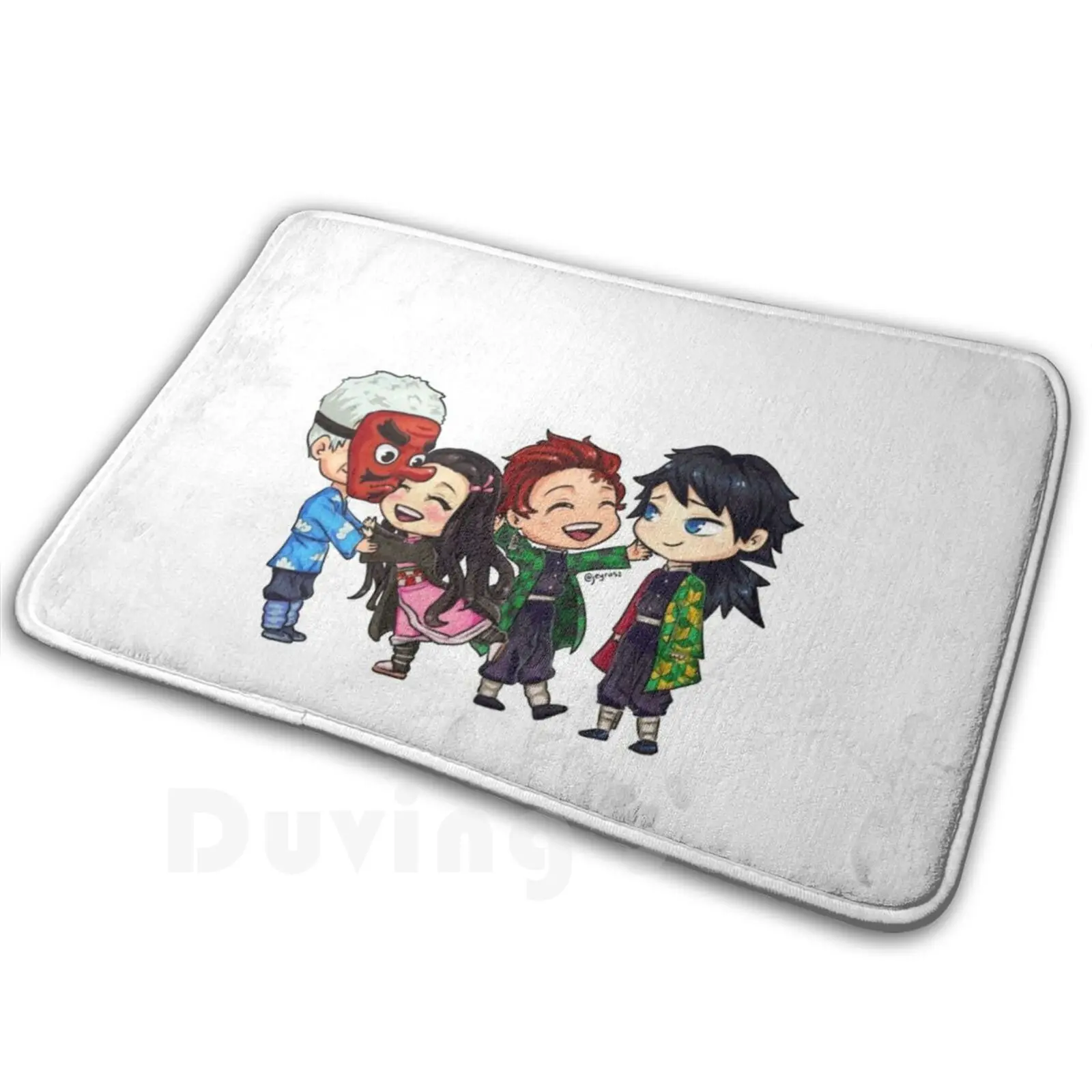 Kimetsu No Yaiba Chibi Version 2 Carpet Mat Rug Cushion Soft Non-Slip Kimetsu No Yaiba Demon Tanjiro Nezuko Tomioka