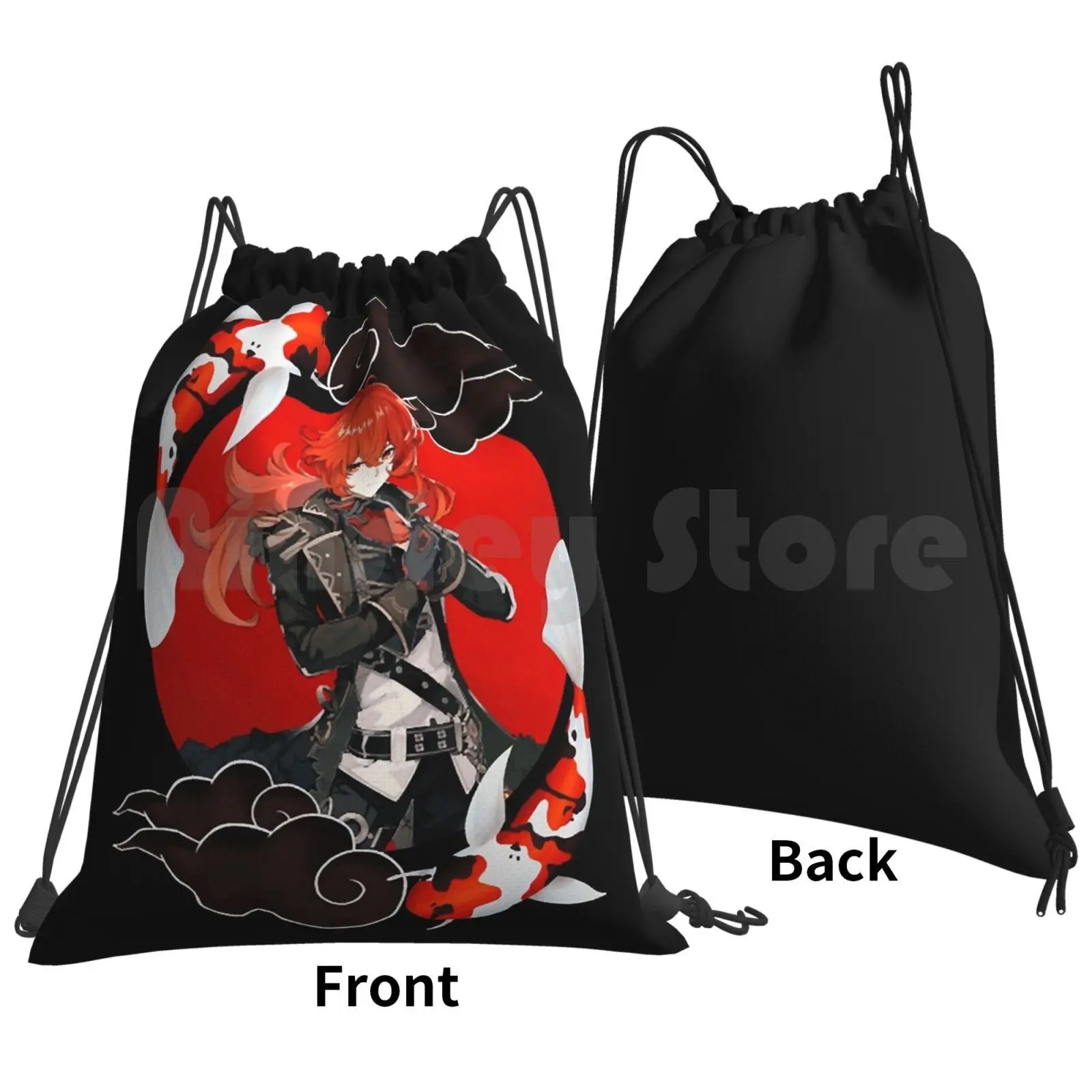 Diluc Genshin Impact Backpack Drawstring Bag Riding Climbing Gym Bag Genshin Impact Genshin Impact Game Genshinimpact Diluc