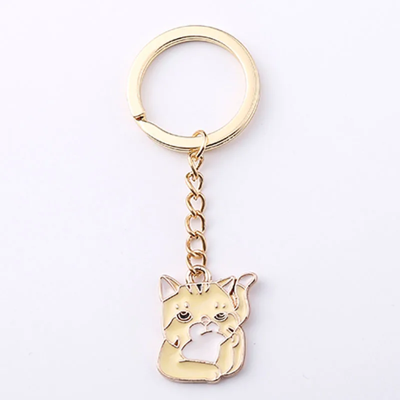 Key Chain Stainless Steel Dachshund Jewelry Dog Key Ring Women Girls Handbag Pendant Animal Jewelry Car Key Accessories