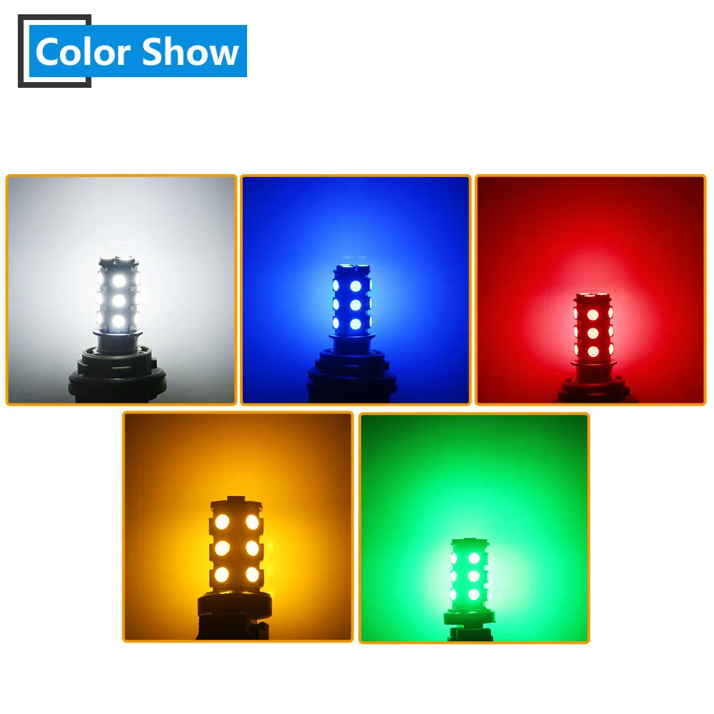 7440 T20 2pcs DC12V 18 SMD 5050 LED Bulb Lamp Car Indicator Turn Signal Reverse Tail Lights White Red Yellow Green Amber