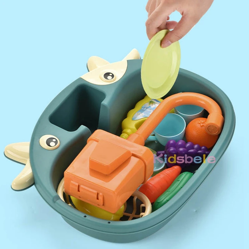 Giocattoli da cucina per bambini simulazione lavastoviglie elettrica finta gioca Mini cucina cibo giocattoli estivi educativi giochi di ruolo