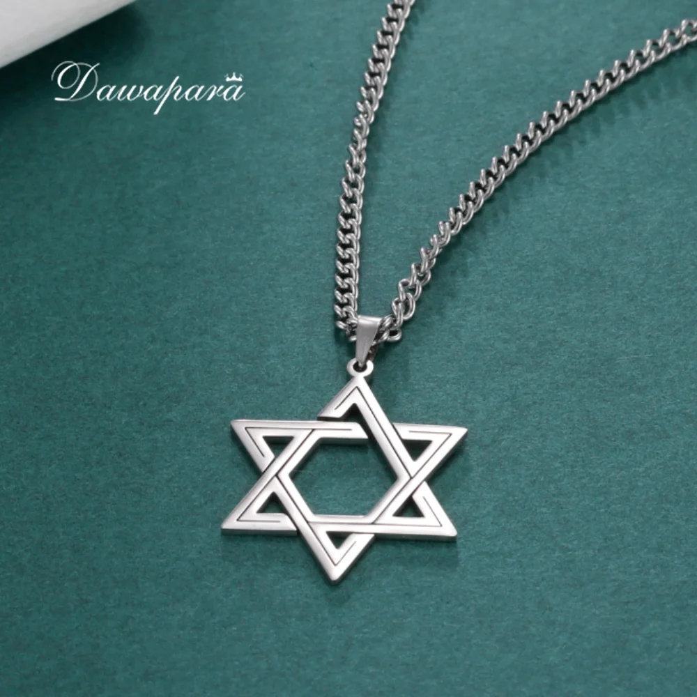 Dawapara Star of David Necklace Stainless Steel Jewish Magen Amulet Pendants Necklace Dropshipping Jewelry