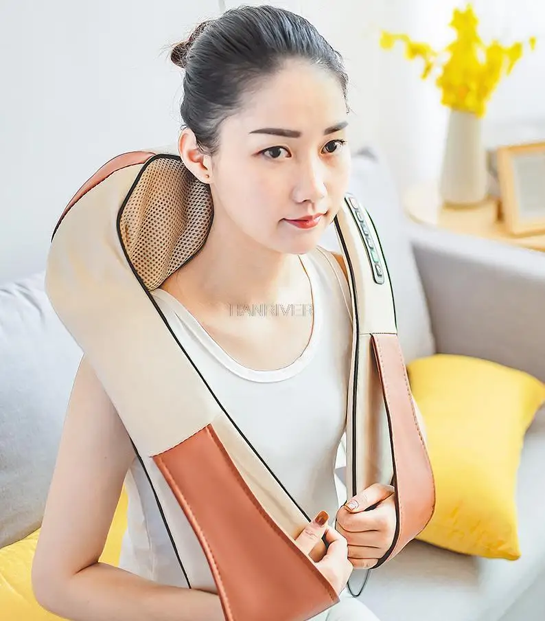 

Cervical massager neck shoulder waist back body heating car home kneading massage shawl