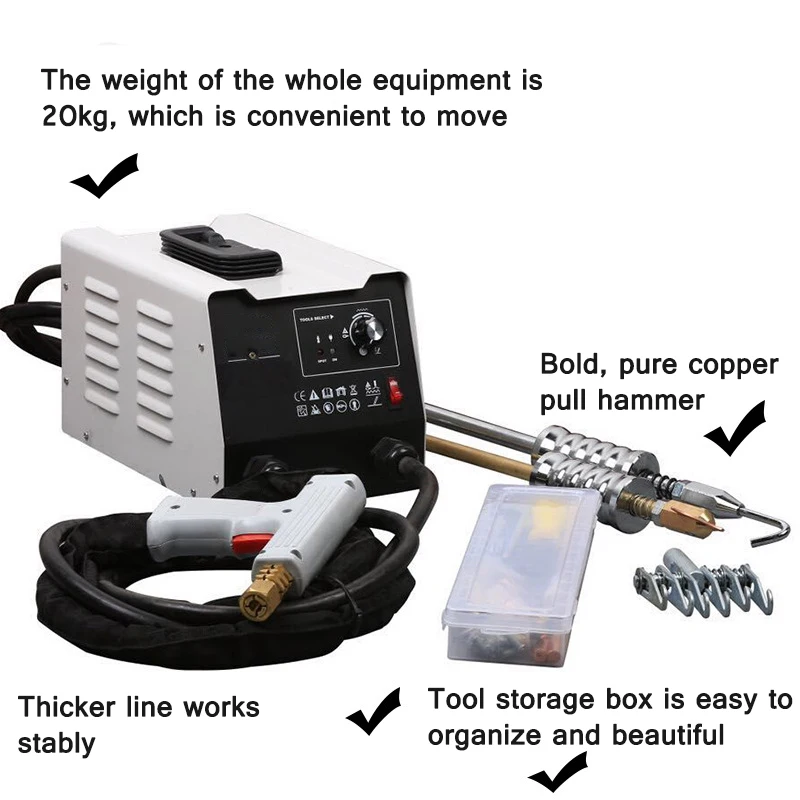 Máquina de reparación de láminas de Metal, inversor de pulso Meson, Control inteligente, soldadura, máquina Manual portátil