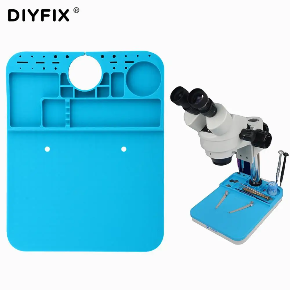 

Теплоизоляционная Силиконовая накладка DIYFIX, Настольный коврик для микроскопа, платформа для обслуживания микроскопа, паяльная станция BGA, инструмент для ремонта