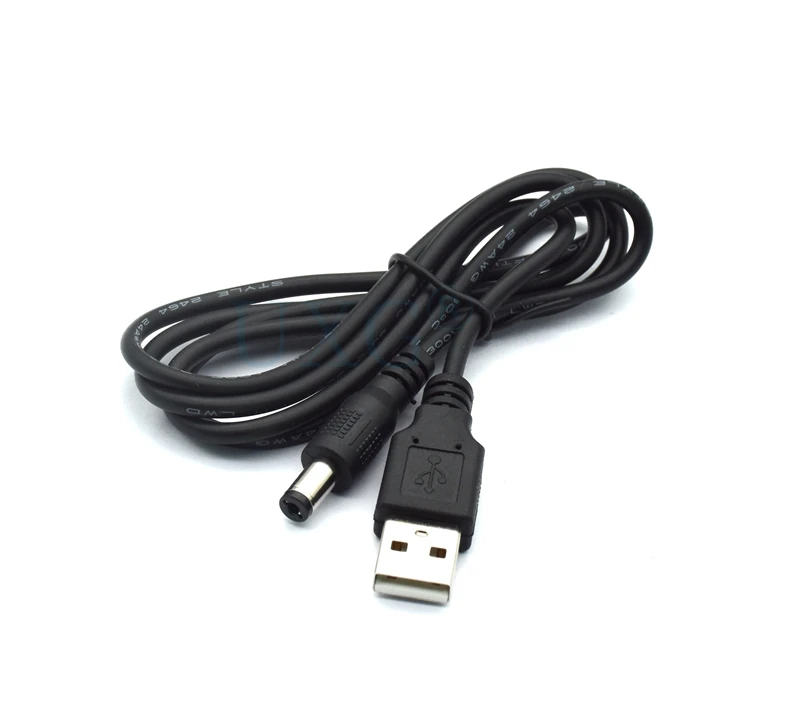 90 Right Angled USB to 5.5 mm/2.1 mm 5 Volt DC Barrel Jack Charger DC 5.5*2.1 Power Cable 1m 3ft Type interface converter