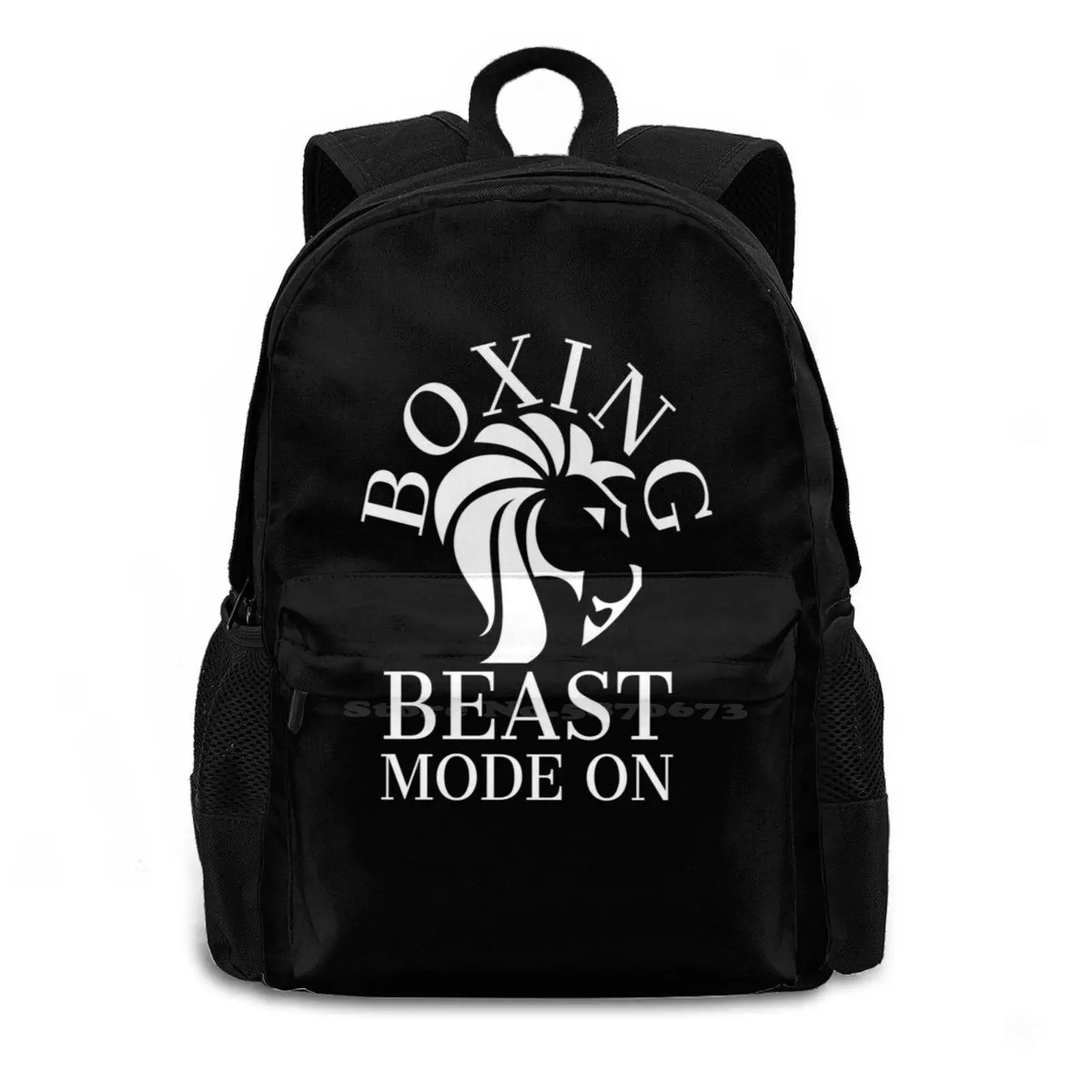 Beast Mode On. Boxing. Lion School Bags For Teenage Girls Laptop Travel Bags Fitness Gym Boxing Soccer Running Volleyball