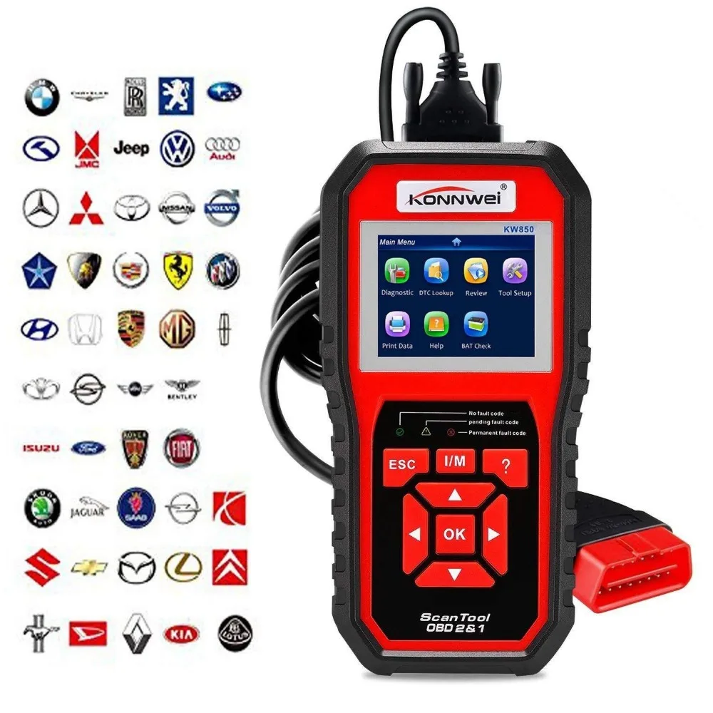 

Professional OBD2 Scanner Anto Diagnostic Tools KW850 OBD Code Reader Check Engine Light Tool for All OBDII Protocol After 996