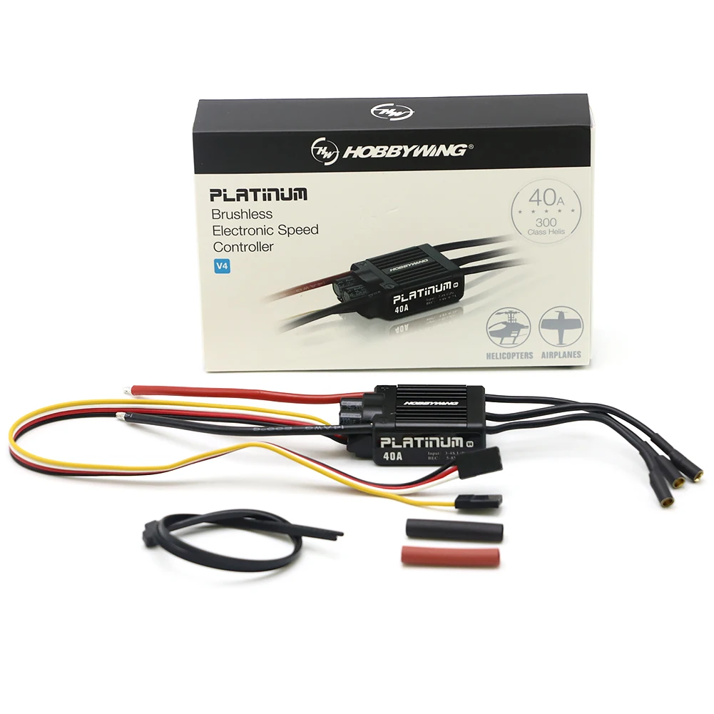 

Hobbywing Platinum 40A V4 Brushless Electronic Speed Controller ESC for RC Drone Heli FPV Multi-Rotor