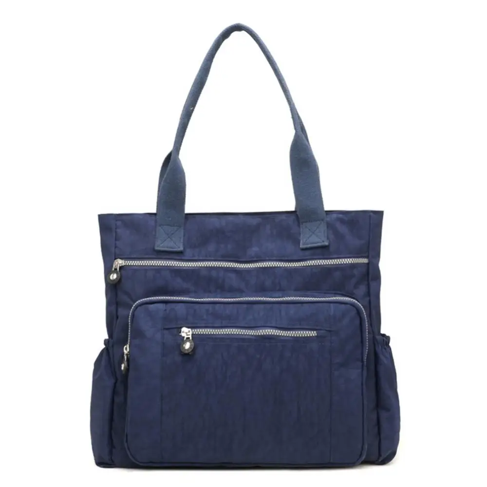 Sac à main en Nylon à fermeture éclair pour femmes, sac de rangement décontracté, couleur unie