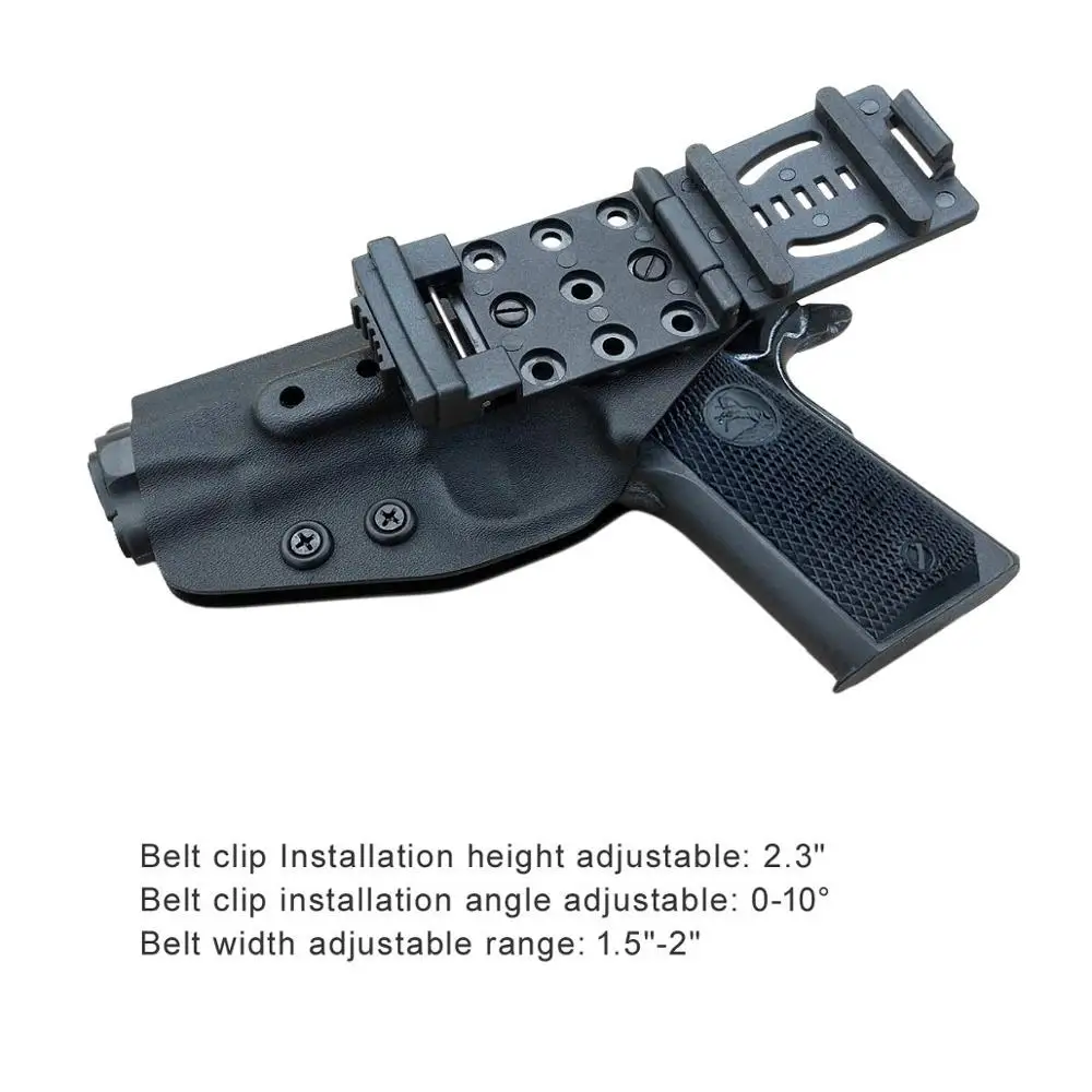 BBF Make OWB KYDEX Holster Fit: Colt Commander 1911 .45 9mm 4.25 / 4.5 Inch PT 1911 Gun Holster Belt Outside Carry Pistol Case