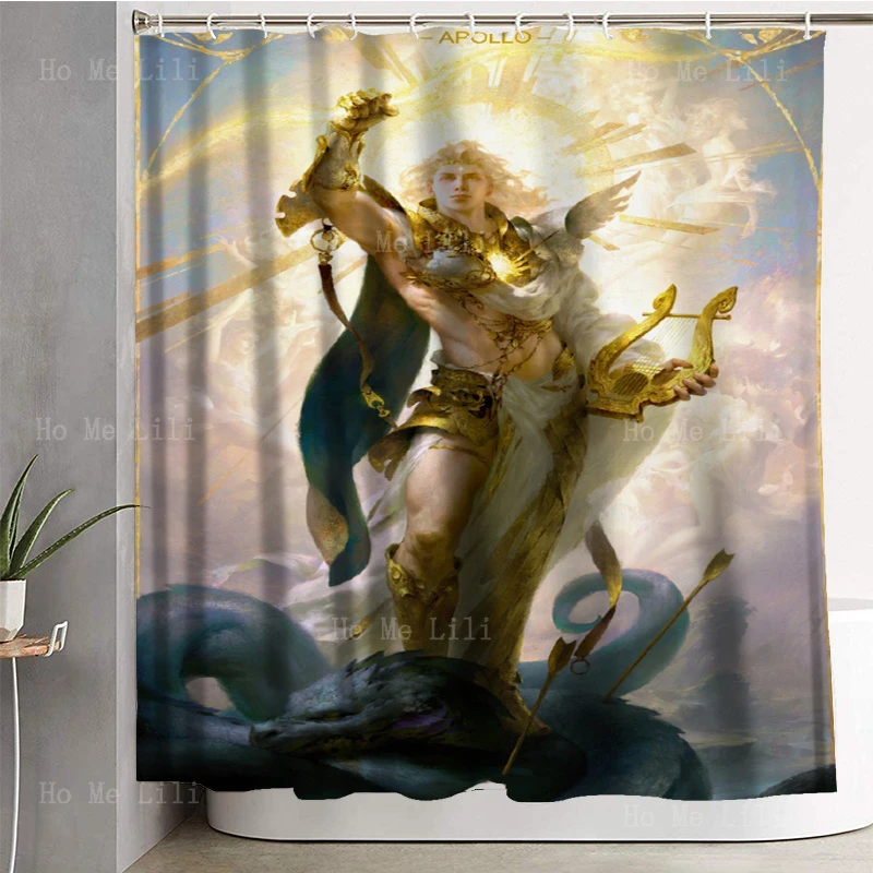 Greek God Dark Fantasy Art Men Apollo Mythology Character Inspiration Design Male Angels Shower Curtain By Ho Me Lili