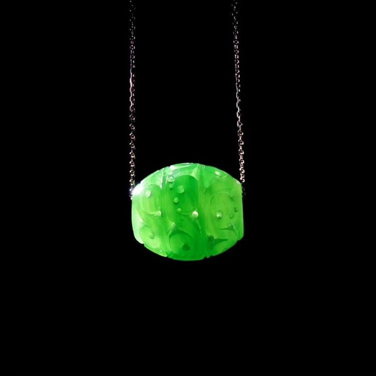 

Natural jasper green jade pendant hollow handcarve pendants with 925 sterling silver necklace jadeite jade jewelry jade necklace