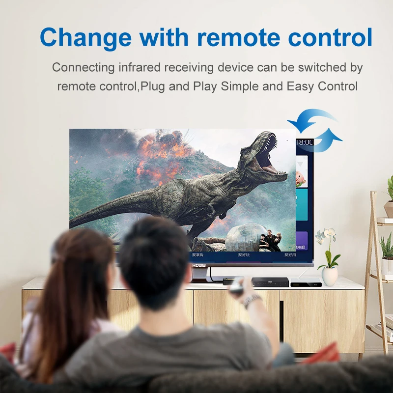 Pengalih Yang Kompatibel dengan HDMI dengan Tiga Input dan Satu Output 4K * 2K Tipe Persegi Panjang dengan Sakelar Remote Control