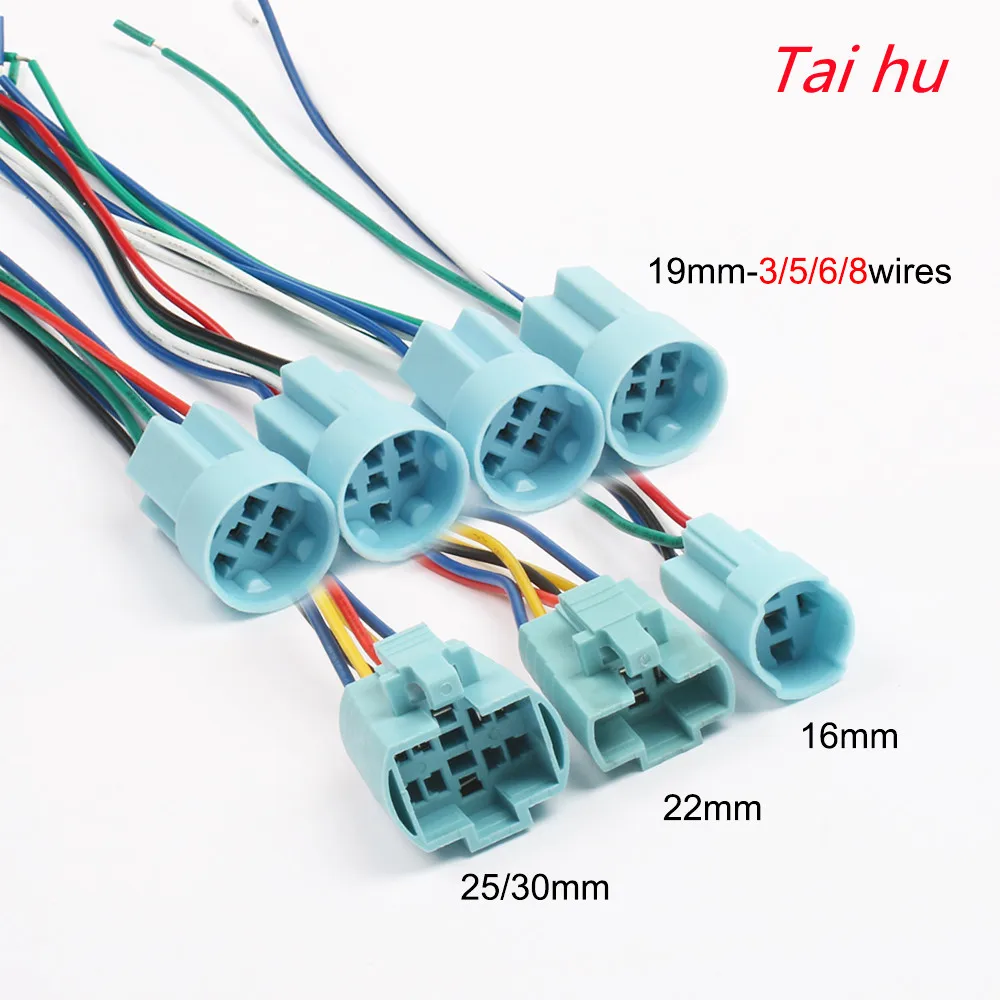 16/19/22/25mm Connector Power Cable Socket For Metal Push Button Switch Wiring 3-6 wires Stable Lamp Light Button Terminals base