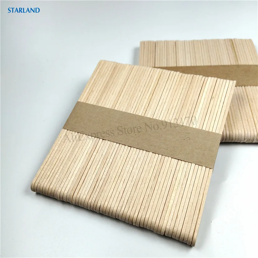 200ใน1 Pop Sticks Birch ไม้ Popsicle Sticks Ice Cream DIY Craft ความยาวไม้11.4ซม.4จำนวนมาก50ชิ้น/ล็อต