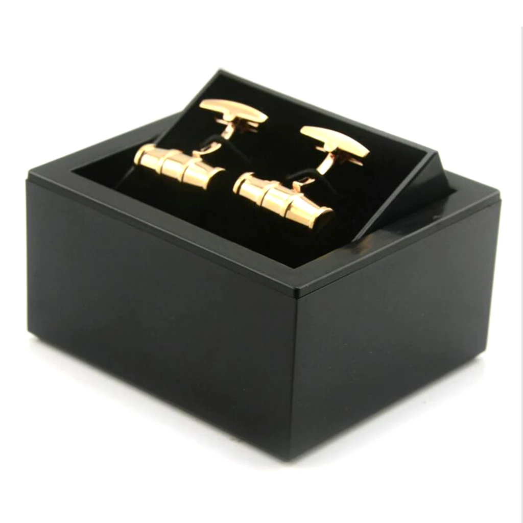 

Men Cufflinks Box Ring Display Cufflinks Case With 360 Degree Jewelry Storage Cuff links Case Holder Showcase 80x75x45mm