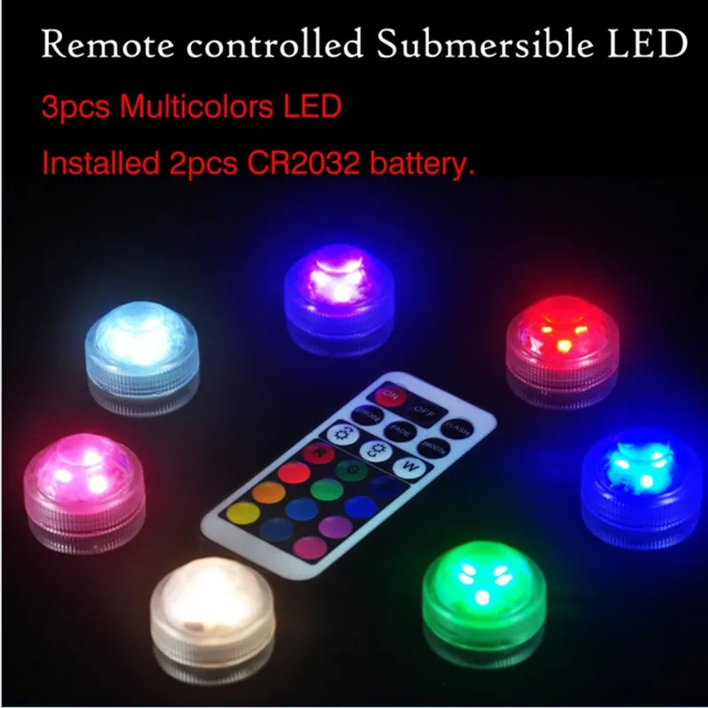 

Remote Control Waterproof Submersible LED Tea Table Mini Light With Battery For Wedding Halloween Xmas Party Decoration