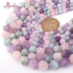 Natural Lavender Aquamarines Amethyst Quartz Faceted Stone Beads For Jewelry Making Strand 15