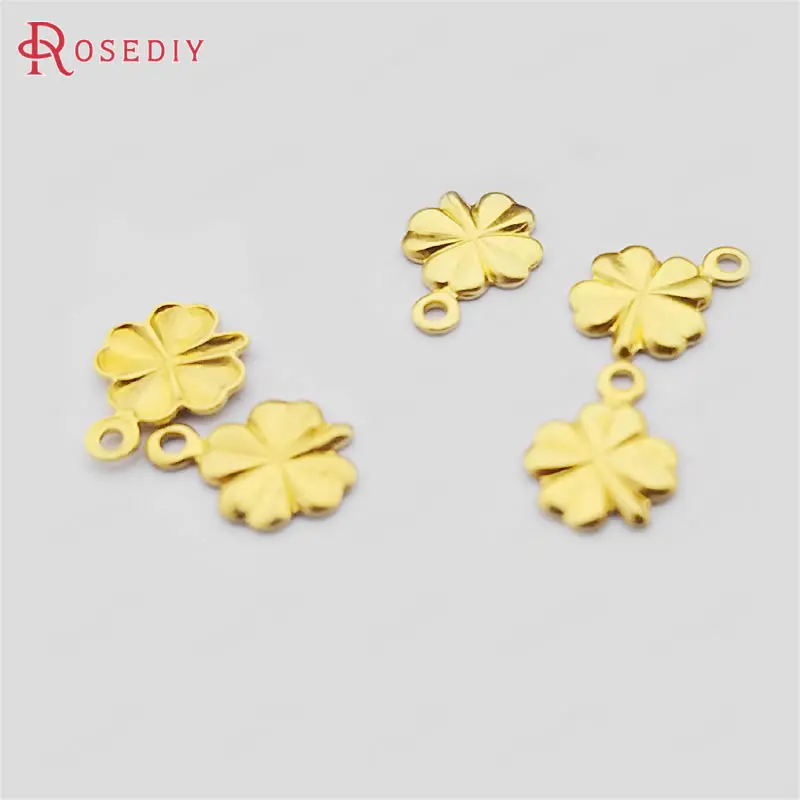 (C966)200 pieces 6mm Not plated color Brass Clover Charms Diy Jewelry Findings Accessories wholesale