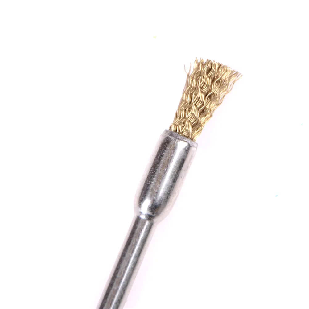 Mini cepillo de alambre de 3mm X 5mm, rueda de copa de latón para amoladora o taladro, herramientas rotativas de eliminación de óxido de Metal, 1