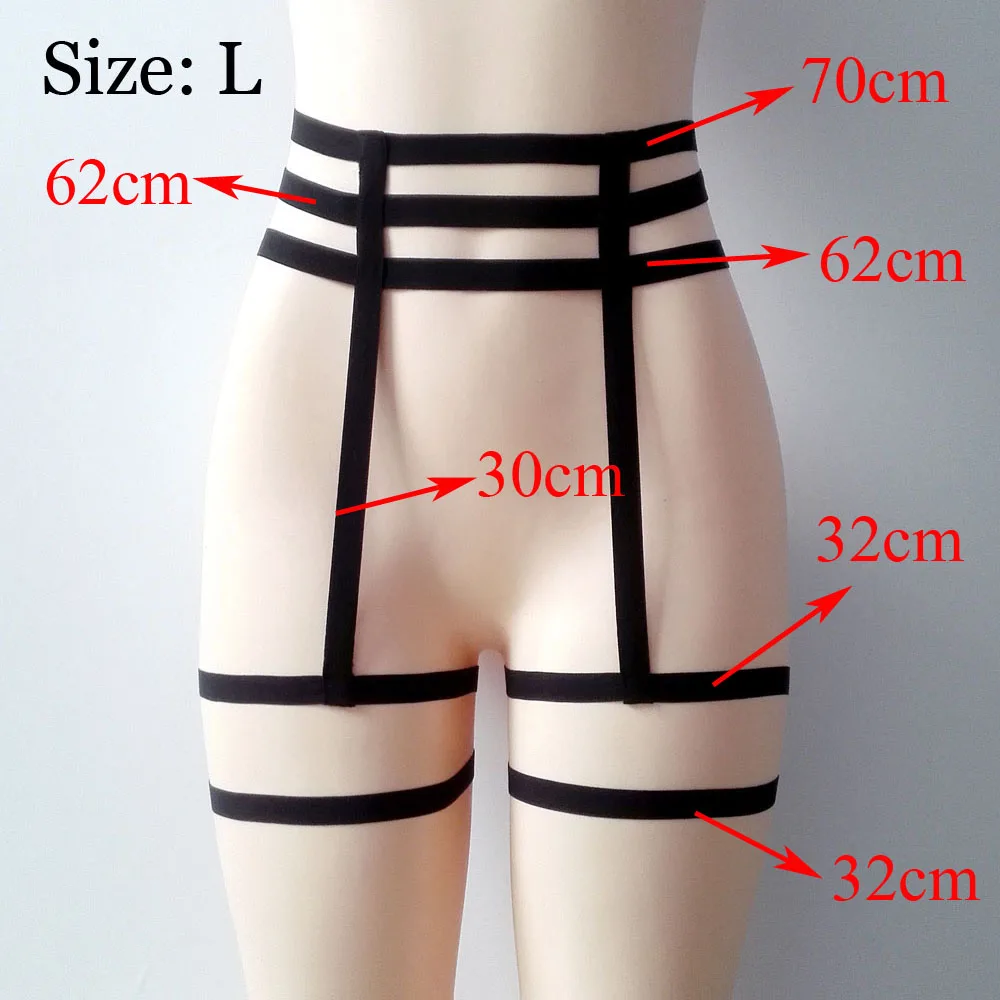 Roupa interior elástica gaiola suspensor cinta, Leg Garter Belt, Arnês oco