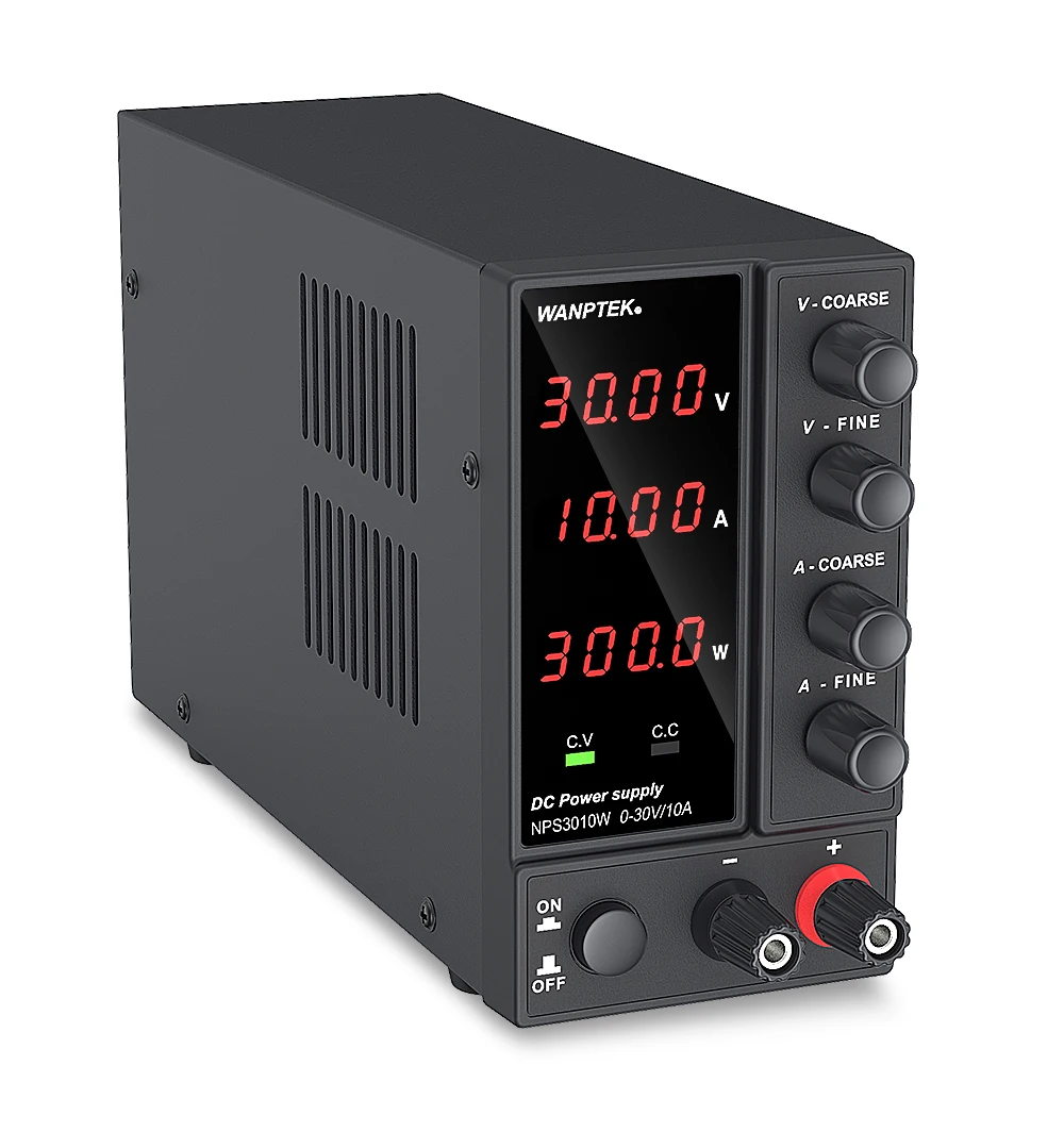 Wanptek Laboratory DC Power Supply Adjustable 30V 10A with Digit Display Voltage Regulator Stabilizer Switching Power Supply